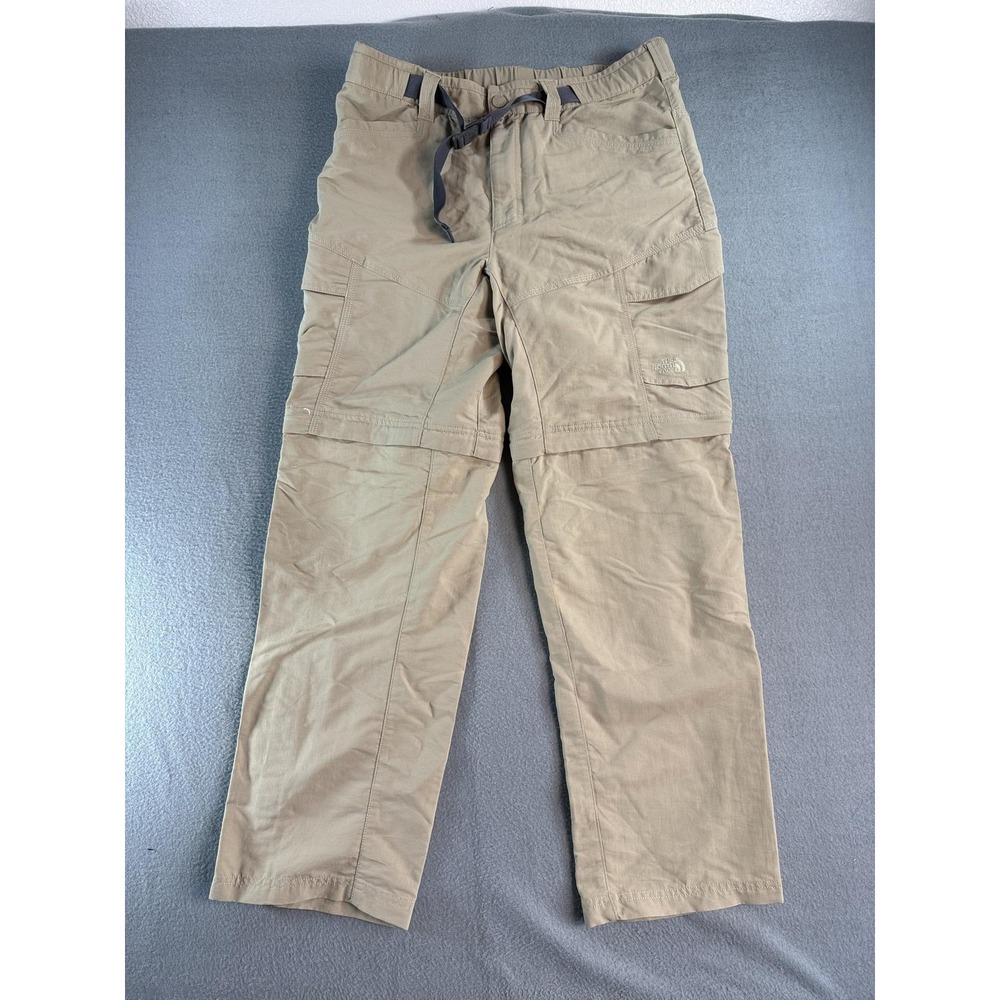 The North Face Pants Mens M Beige Convertible Elastic Waist Hiking Trail Outdoor